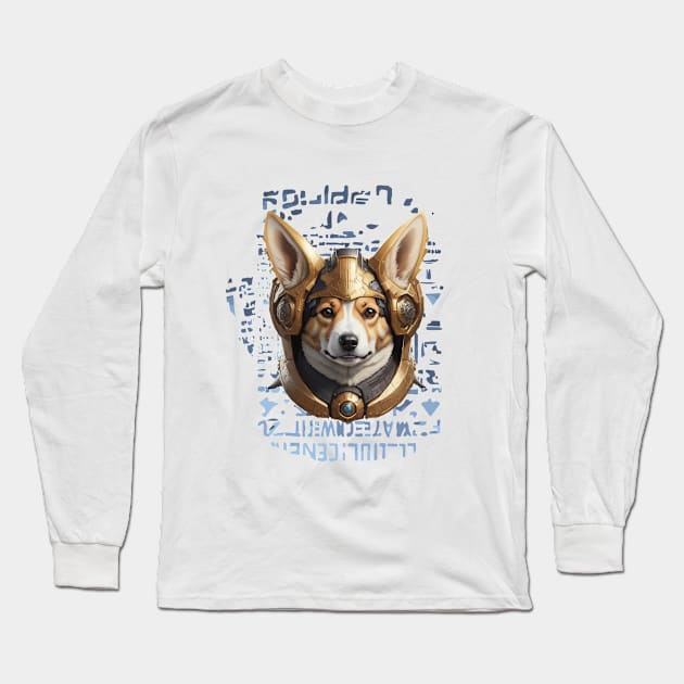 alien armor corgi dog Long Sleeve T-Shirt by marklink